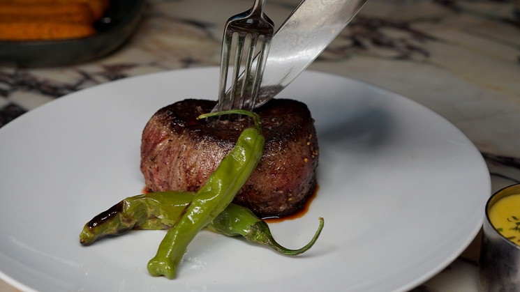 For Las Vegas Restaurant Week, enjoy dishes like a filet mignon at Carversteak at Resorts World Las Vegas. A portion of the proceeds go to charity