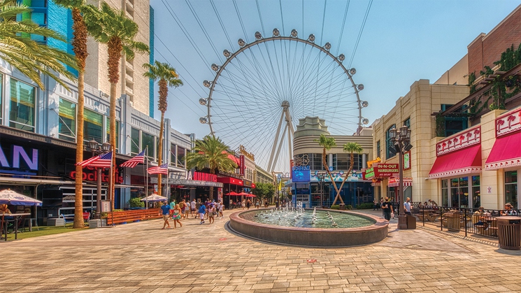 High Roller, a 550-foot-tall observation wheel at The Linq Promenade in Las Vegas, celebrates its 10th anniversary this year