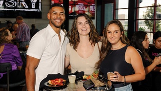 The event included appetizers and complimentary cocktails from Dos Caras.