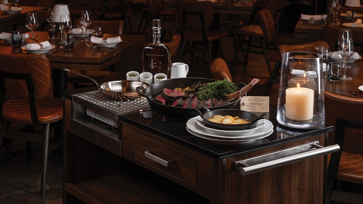 The tomahawk cart at Cathédrale at Aria in Las Vegas