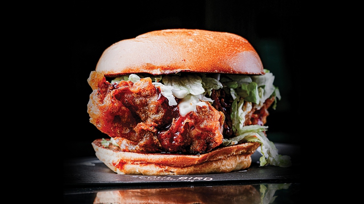 Seoul Bird at Proper Eats Food Hall at Aria in Las Vegas serves up a mean Atomic Chicken Sandwich