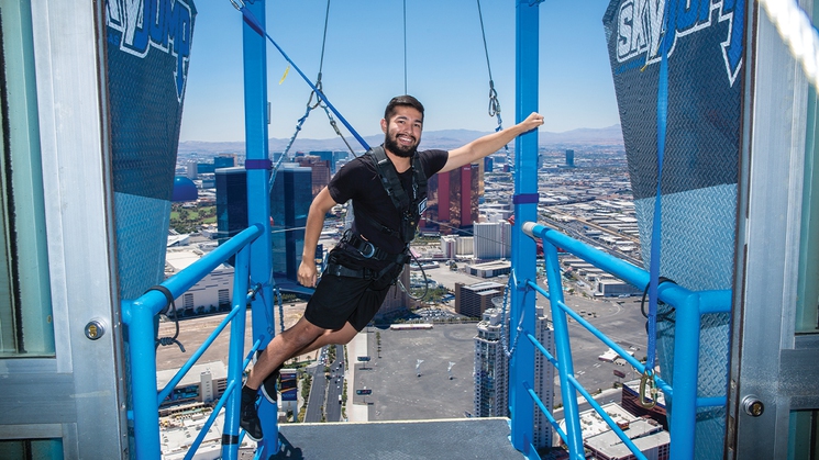 Kurt Sanchez is jumpmaster at SkyJump Las Vegas at The STRAT in Las Vegas