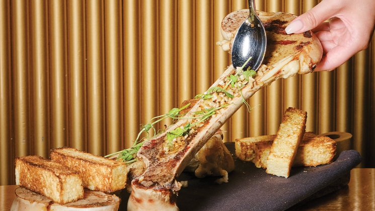 Roasted bone marrow for two at Bar Zazu at Resorts World Las Vegas