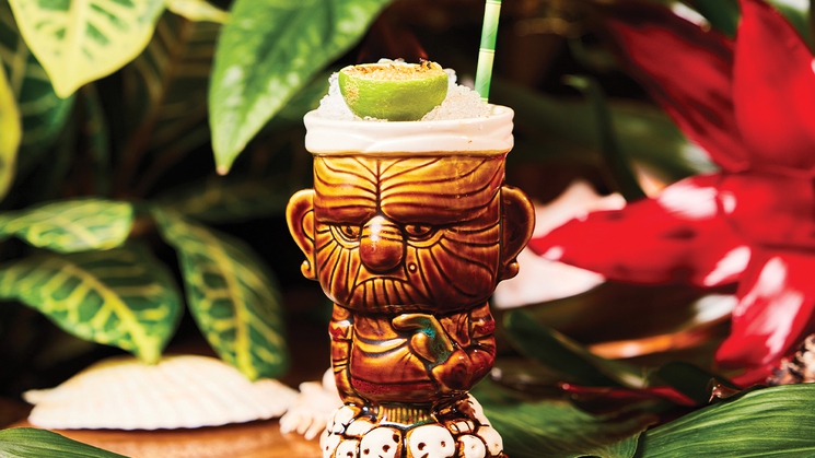 The Fire Dancer cocktail at Golden Monkey Tiki Lounge at Resorts World Las Vegas