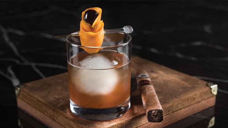 The Blood & Sand cocktail at Montecristo Cigar Bar at Paris Las Vegas