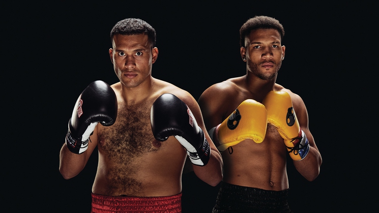 David Benavidez, left, fights David Morrell Jr. at T-Mobile Arena in Las Vegas on Feb. 1