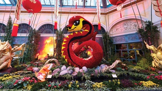 Playful stories and symbols abound in the Strip attraction's Lunar New Year exhibit.