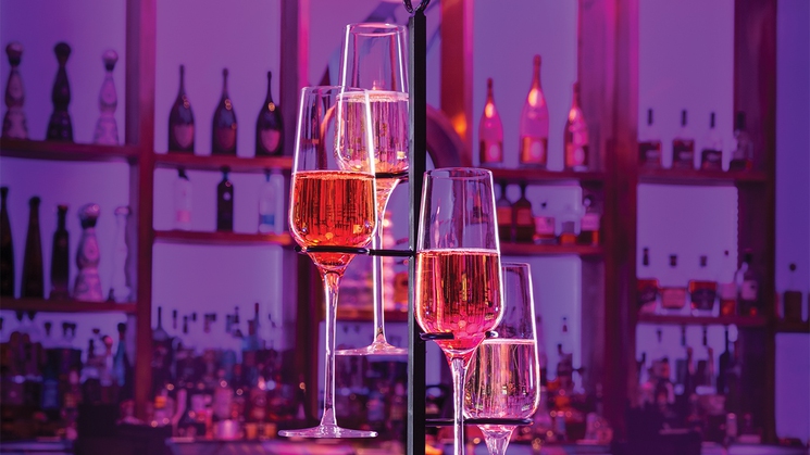 The champagne flights at Gatsby's Cocktail Lounge at Resorts World Las Vegas