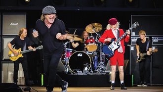 The band performs at Allegiant Stadium on April 26.