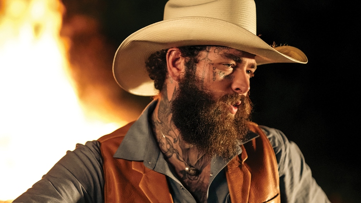 Post Malone performs at Allegiant Stadium in Las Vegas on May 3