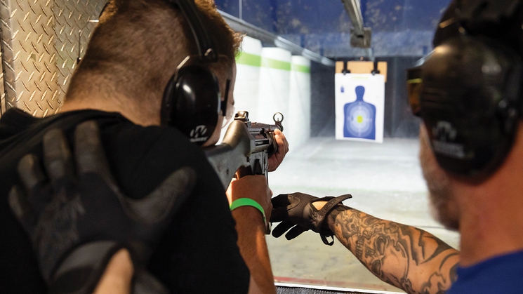 ELITE members enjoyed an evening of pizza and target practice at The Range 702 in Las Vegas