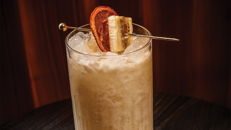 The Snake Eyes cocktail at Aureus Lounge at Caesars Palace in Las Vegas