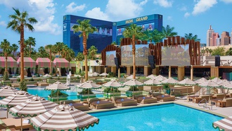 The 21+ pool at MGM Grand brings the tropical vibes and big-name artists.