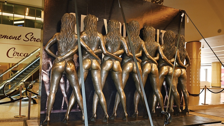 The iconic Crazy Girls statue has a new home at Circa Resort & Casino in downtown Las Vegas