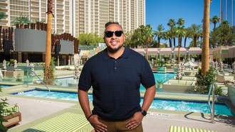 The senior host at Palm Tree Beach Club is sure to elevate your party experience.