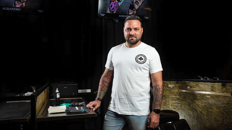 Alejandro Gonzalez works at Club Tattoo at Miracle Mile Shops at Planet Hollywood in Las Vegas