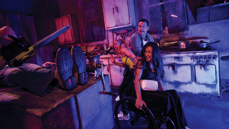 The Texas Chainsaw Massacre haunted house at Universal Horror Unleashed at AREA15 in Las Vegas