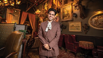 The master of ceremony welcomes guests to a new lounge in Las Vegas’ Arts District.