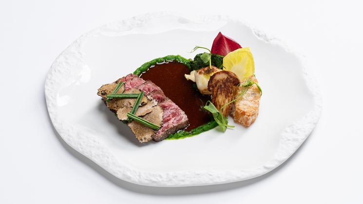 Tokushima Mitsuboshi Beef gold star wagyu and black truffle, just one of the amazing courses available at the one-night-only Taste of Tokushima dinner at Kusa Nori at Resorts World Las Vegas on Nov. 14.