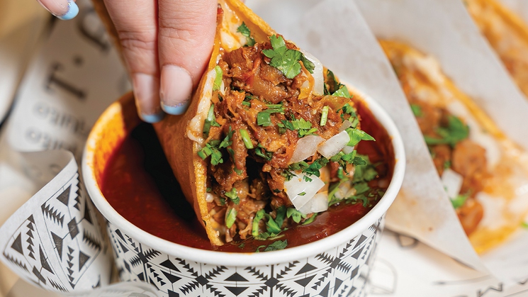 Birra tacos at Tacotarian at Miracle Eats in Miracle Mile Shops at Planet Hollywood