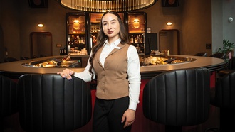 The bartender at Stubborn Seed has found her happy place.