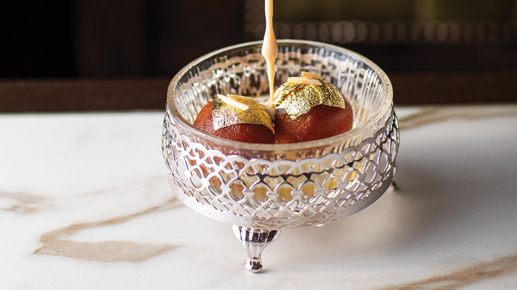 The gulab jamun dessert at Gymkhana at Aria in Las Vegas