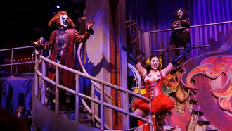 The event at the AREA15 attraction included complimentary drinks and dinner.