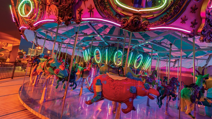 The Looper carousel, one of the new offerings at AREA15 in Las Vegas