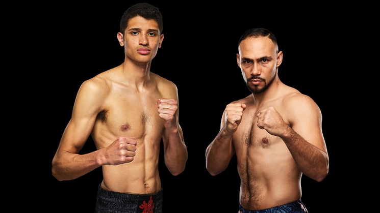 Sebastian Fundora, left, takes on Keith Thurman at MGM Grand in Las Vegas on March 28