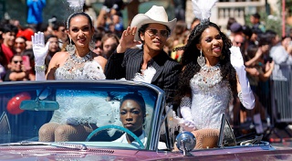 With the star’s new tour kicking off at Allegiant Stadium, the Strip parade, ceremony and mini concert celebrated the name change.