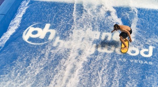 The Planet Hollywood attraction lets you try out your surfboard skills.