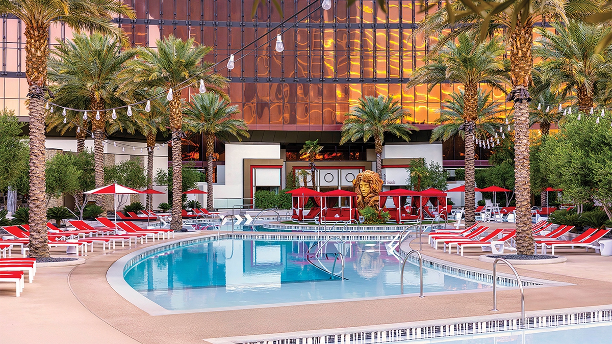 Resorts World Las Vegas’ massive pool complex offers plenty of recreational options