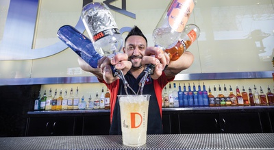 Flair bartender is flipping fun at The D Bar downtown.
