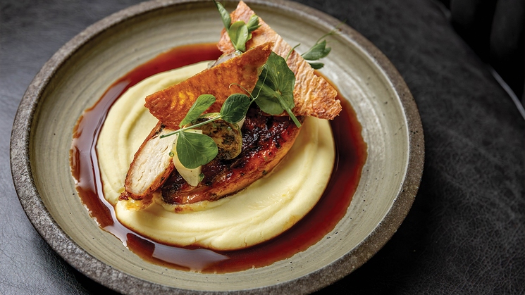 Truffle organic chicken at Stubborn Seed at Resorts World Las Vegas