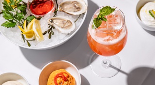 The Meet Me at Milos menu at The Venetian Resort spotlights spritz-inspired cocktails, plus tasty treats.